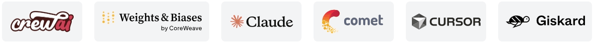 CrewAI, Weights & Biases, Claude, Comet, Cursor, Giskard