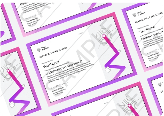TMLC Academy Certificate of Excellence samples