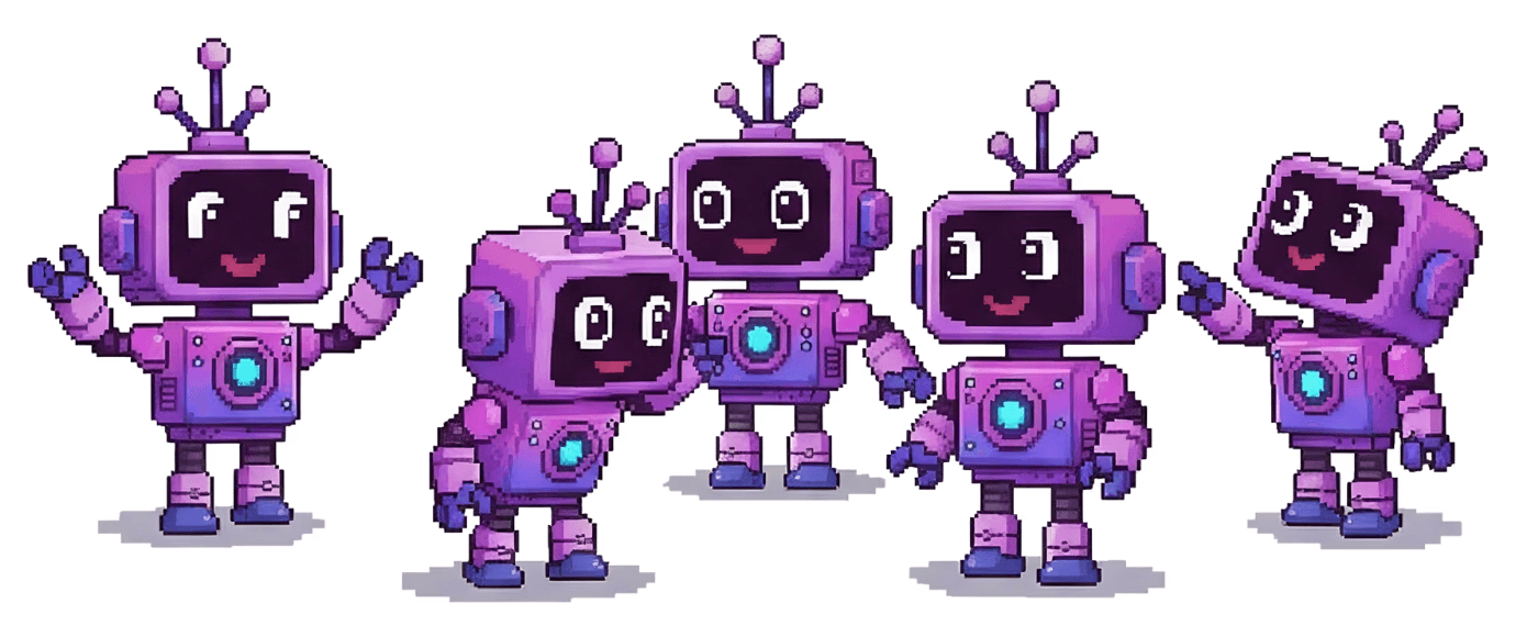 Team of friendly AI agent robots